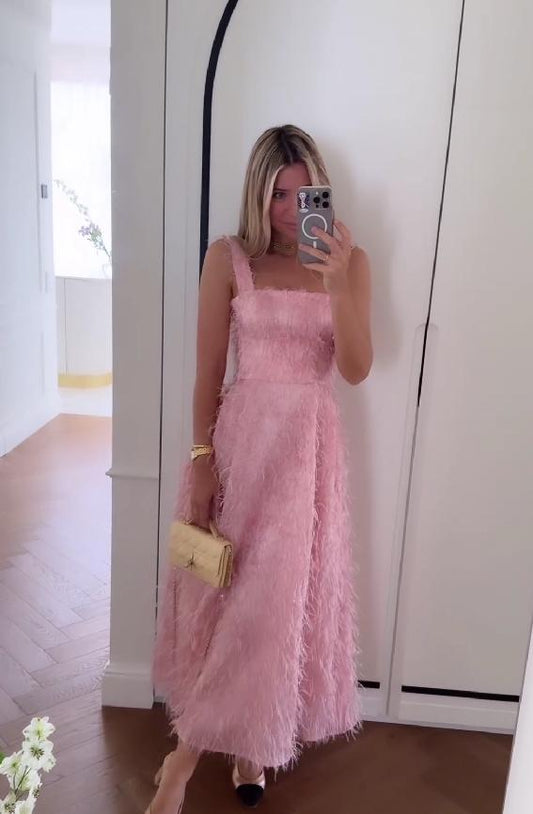 Pink fringe dress