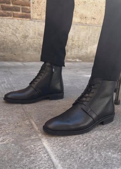 Black Italian handmade leather shoes