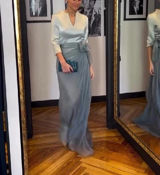 Light blue elegant long dress