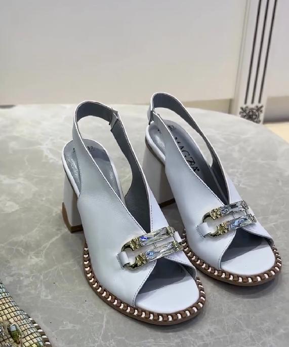 Braided casual crystal low-heeled sandals