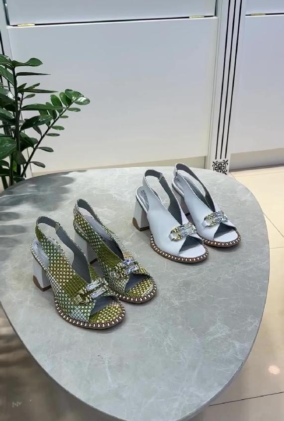 Braided casual crystal low-heeled sandals