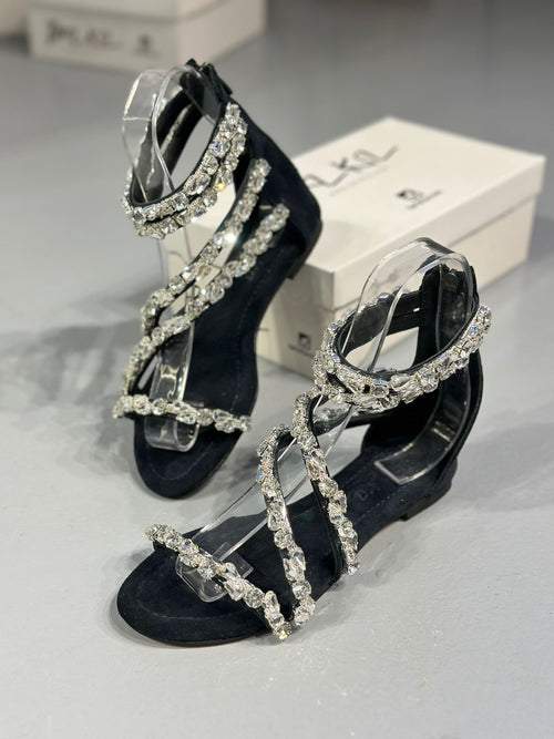 Fringed Sequin Sandals