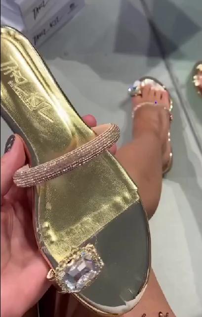 Diamond Gold Sole Flats