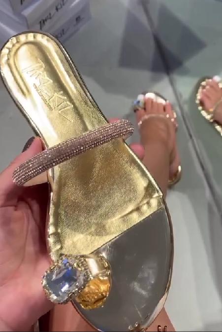 Diamond Gold Sole Flats